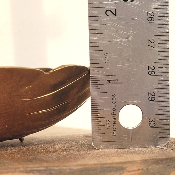 Vintage Solid Brass Footed Shell Jewelry Trinket Candy Dish - Picture 7 of 7